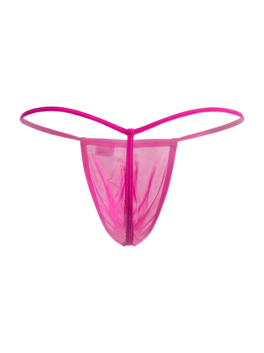 CandyMan 9586 Mens Sexy G-string Thong Magenta Mesh