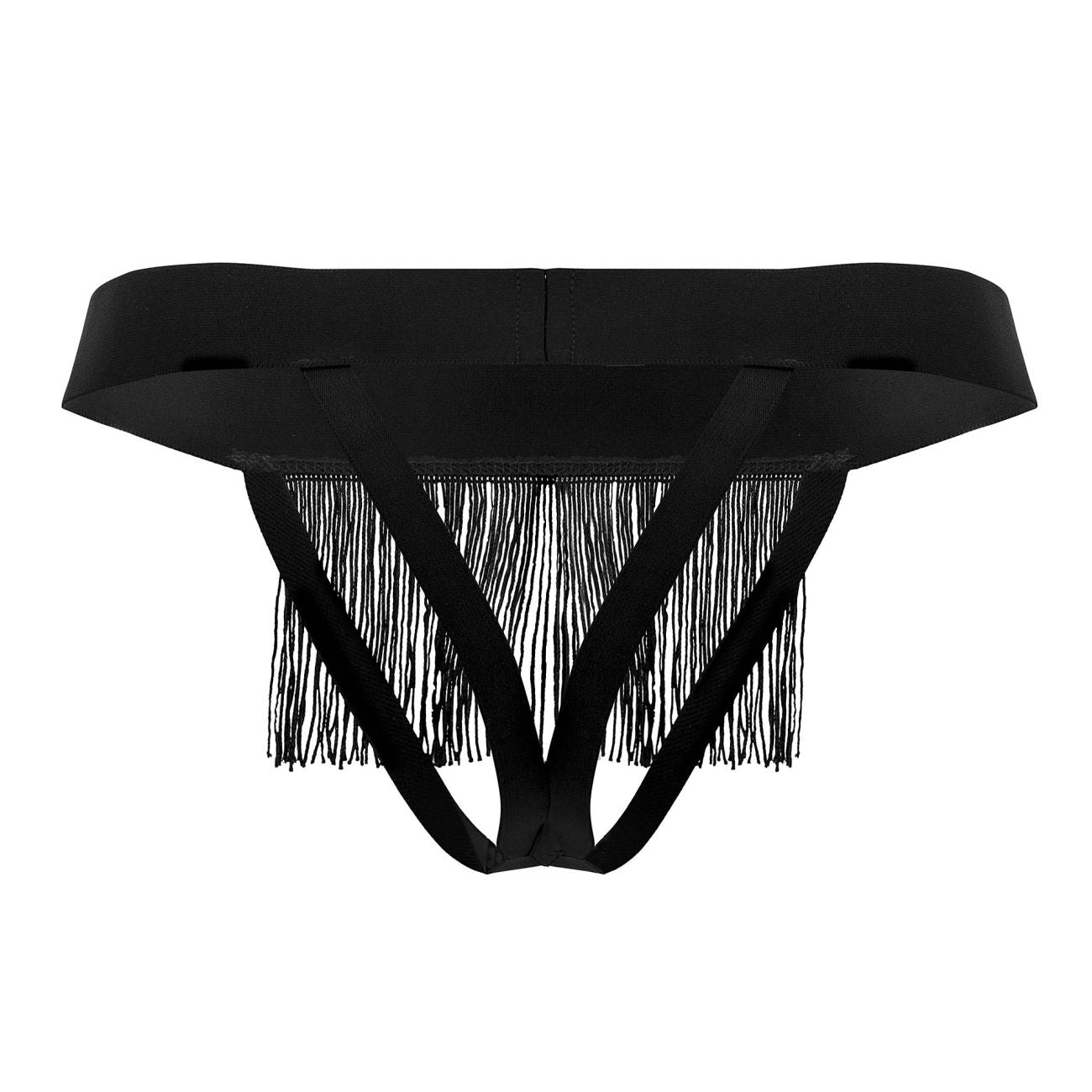 CandyMan 99755 Fringe Open Front Thongs Black