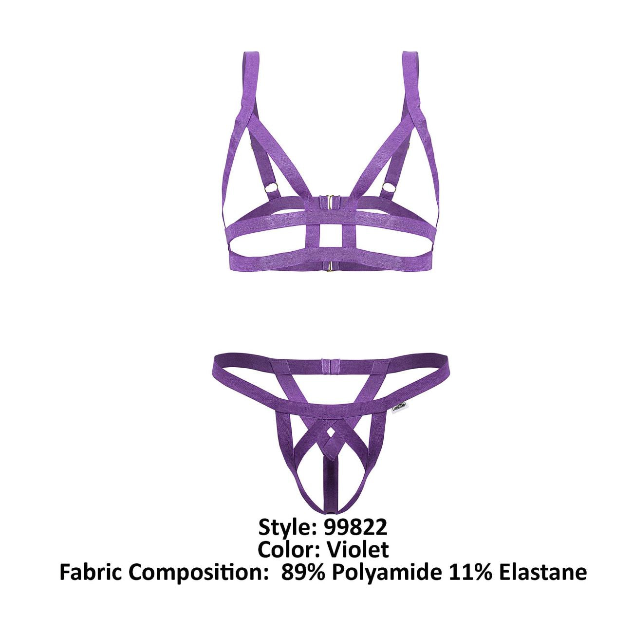 CandyMan 99822 Two Piece Lingerie Outfit Violet
