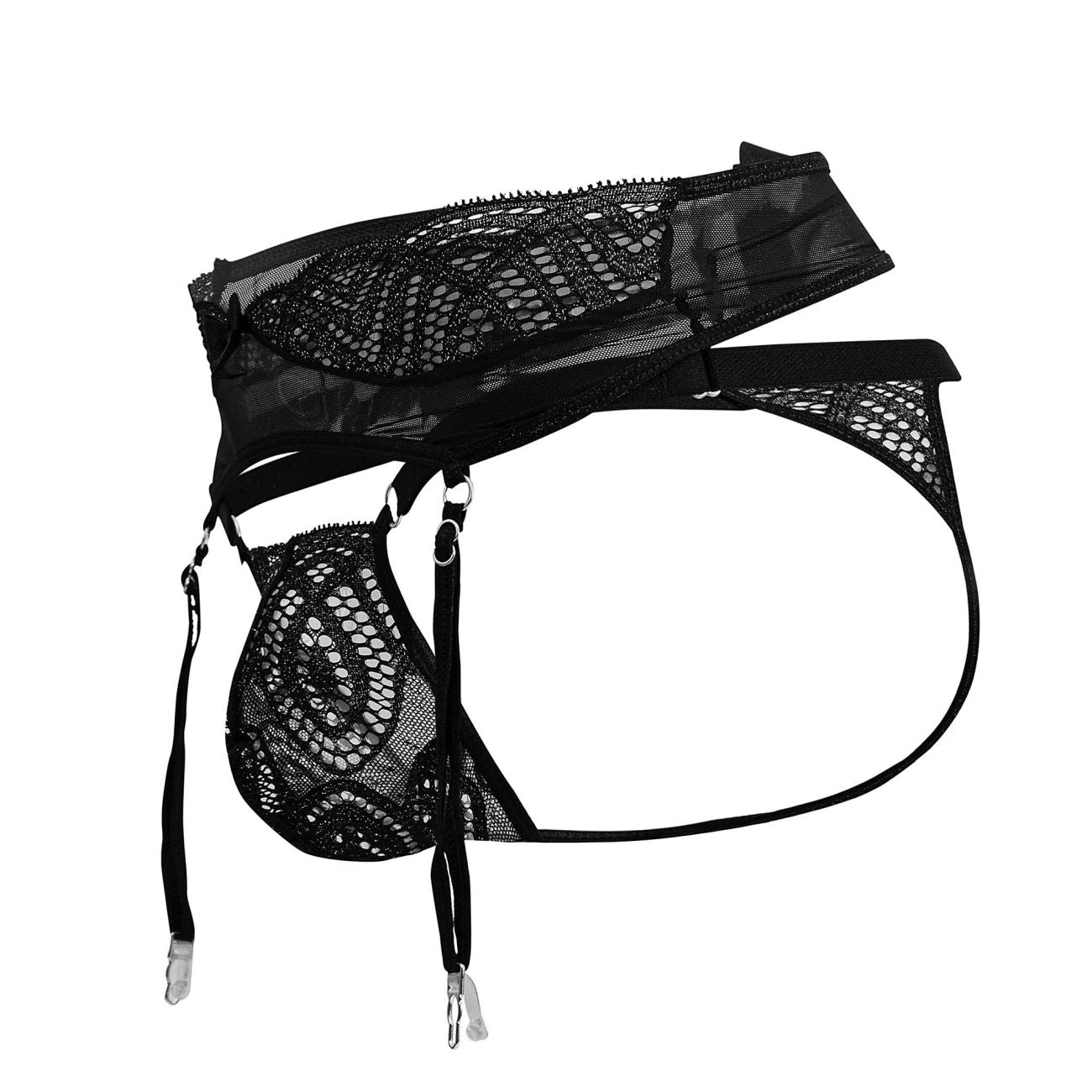 CandyMan 99837 Mens Lace-Garter Outfit Black