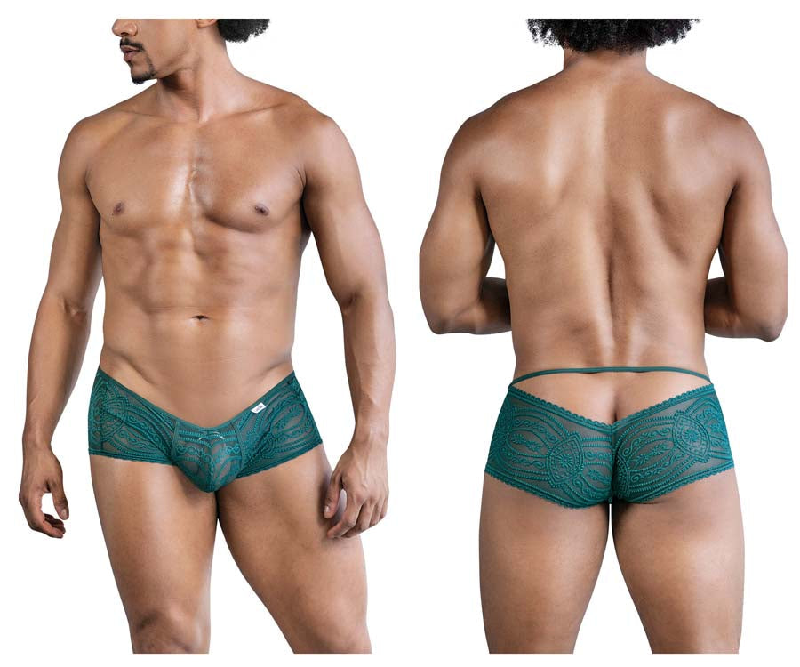 CandyMan 99857 Mens Sexy Lace Trunks Green