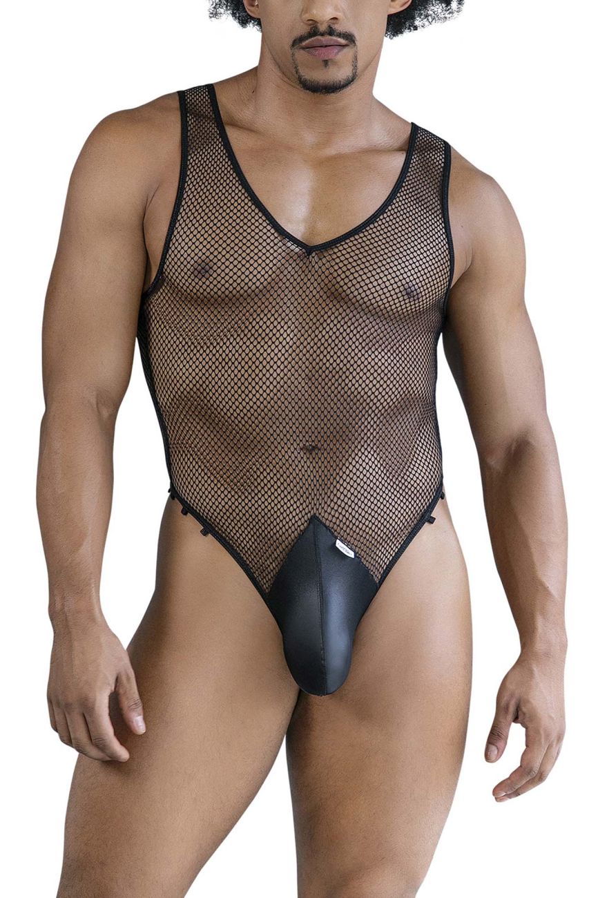 CandyMan 99858 Mens See-through Fishnet Bodysuit Black