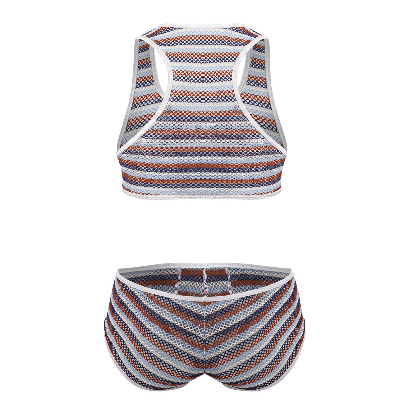 CandyMan 99859 Mens Sexy Two Piece Outfit Stripes