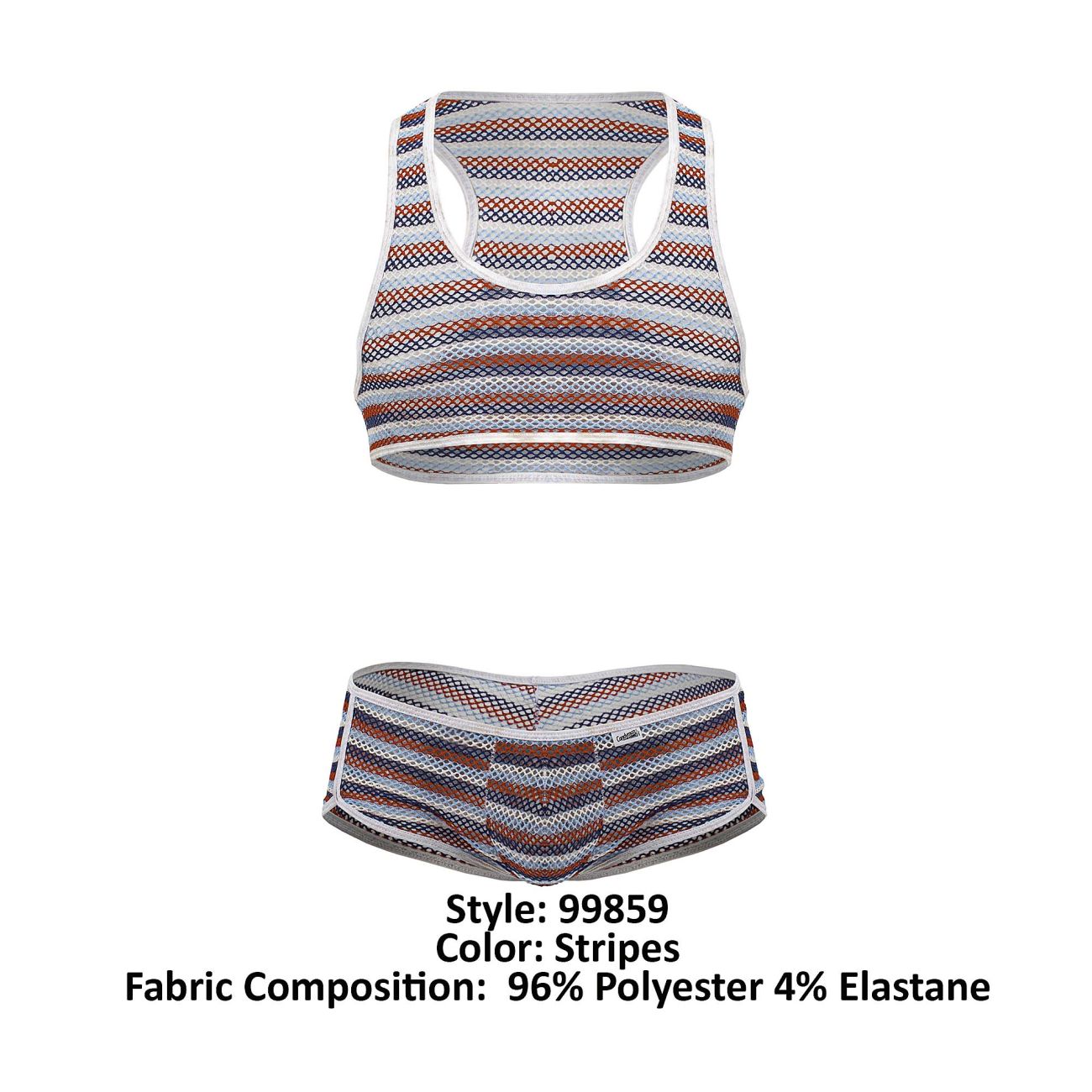 CandyMan 99859 Mens Sexy Two Piece Outfit Stripes