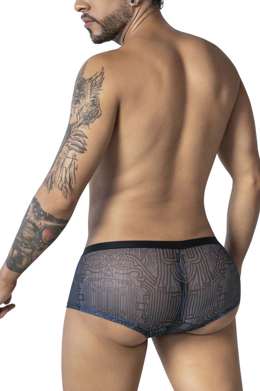 CandyMan 99873 Mens Breathable Mesh Trunks Gray-Black