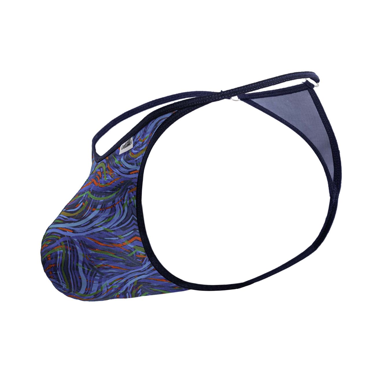 CandyMan 99875 Mens Seawater Breathable Mesh Thongs Multicolor Print Plus Sizes