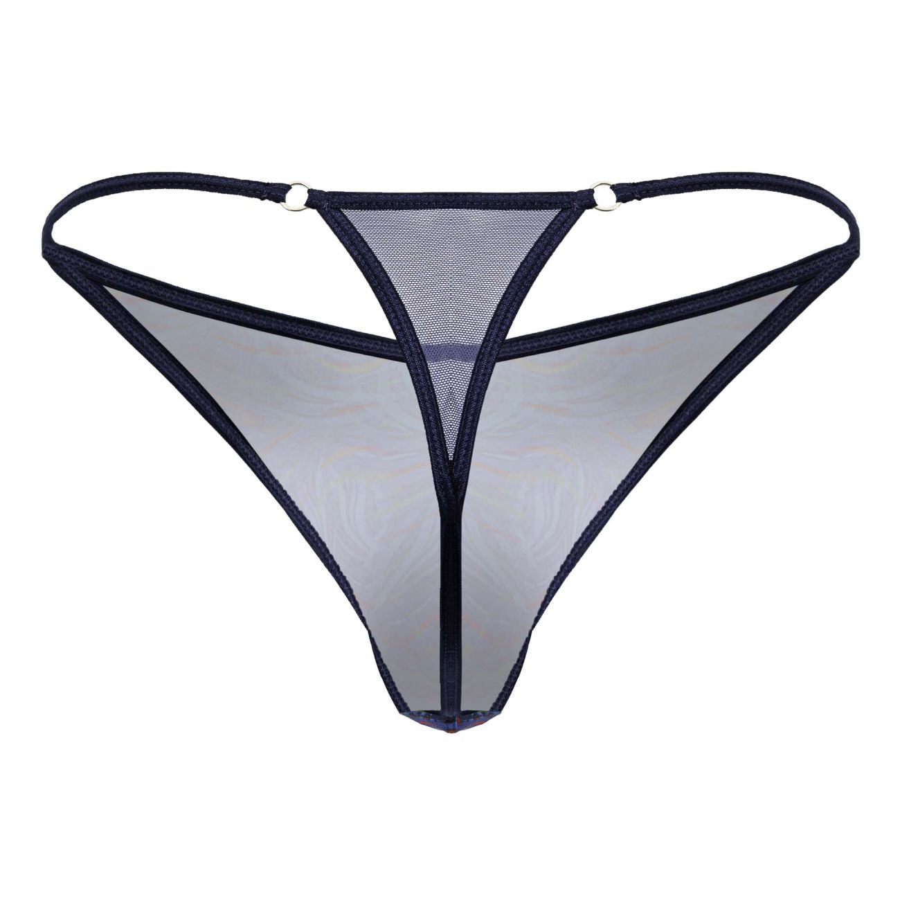 CandyMan 99875 Mens Seawater Breathable Mesh Thongs Multicolor Print Plus Sizes