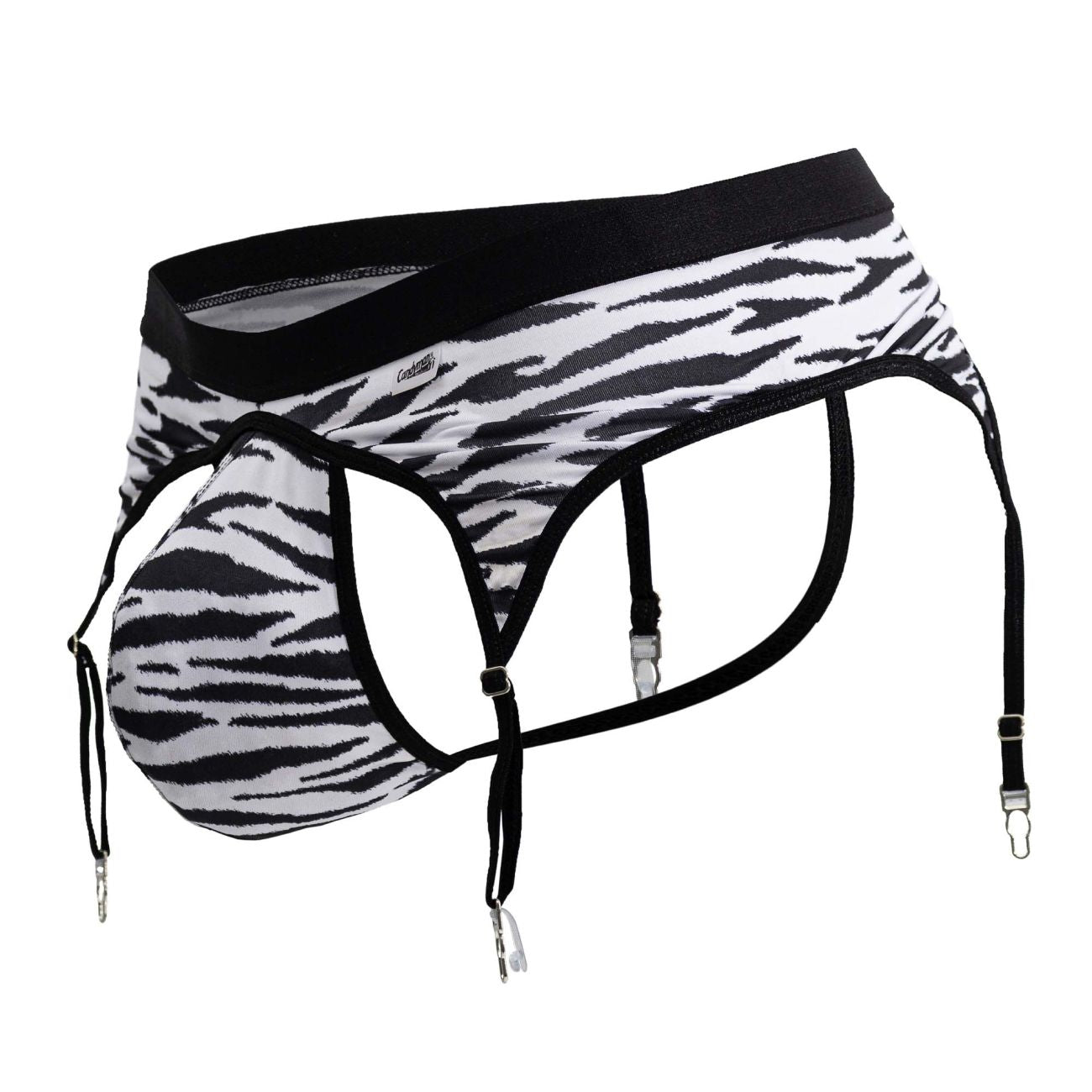 CandyMan 99881 Mens Animal Garter Thong Zebra Plus Sizes