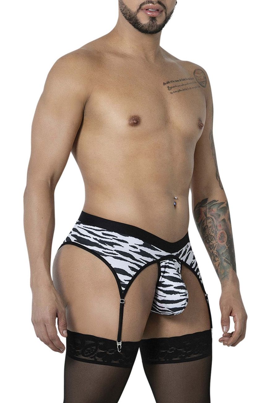CandyMan 99881 Mens Animal Garter Thong Zebra Plus Sizes