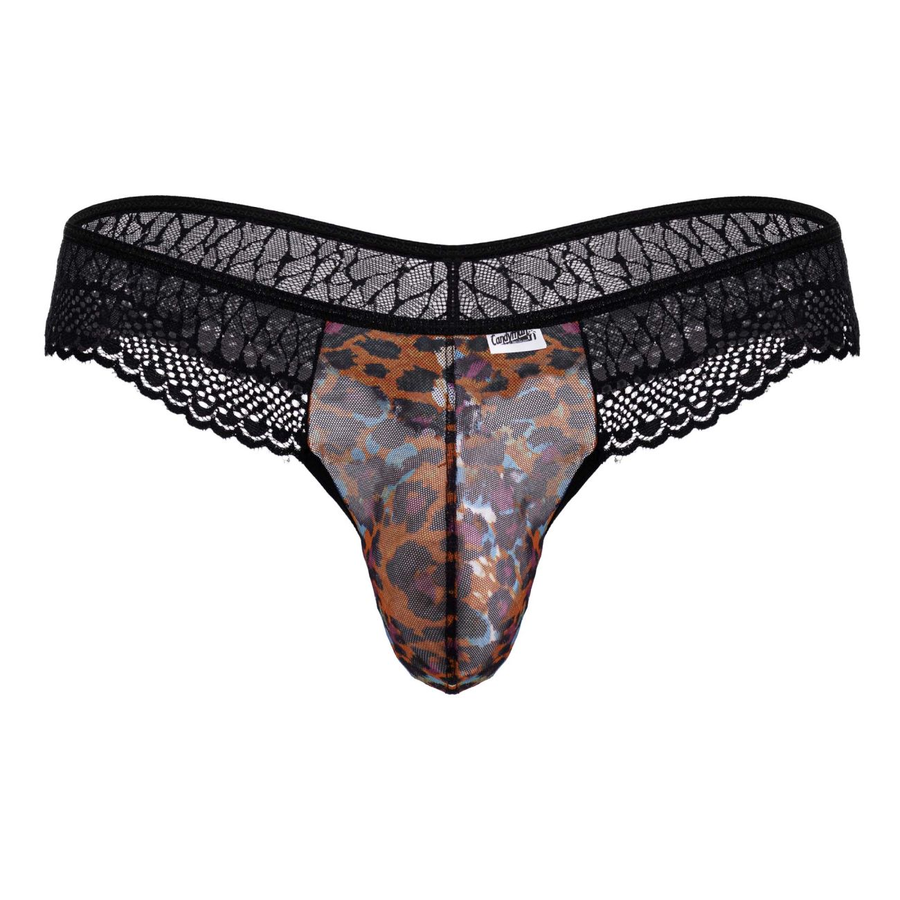 CandyMan 99887 Male Leopard & Lace Thong Animal Print Plus Sizes