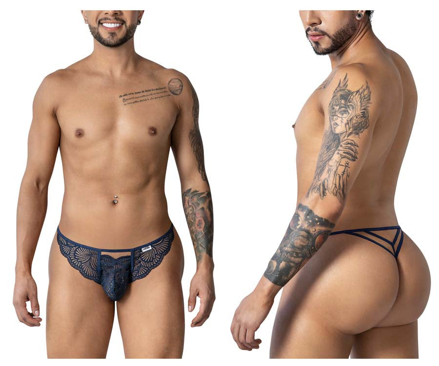 CandyMan 99910 Mens Sexy Lace Thongs Navy