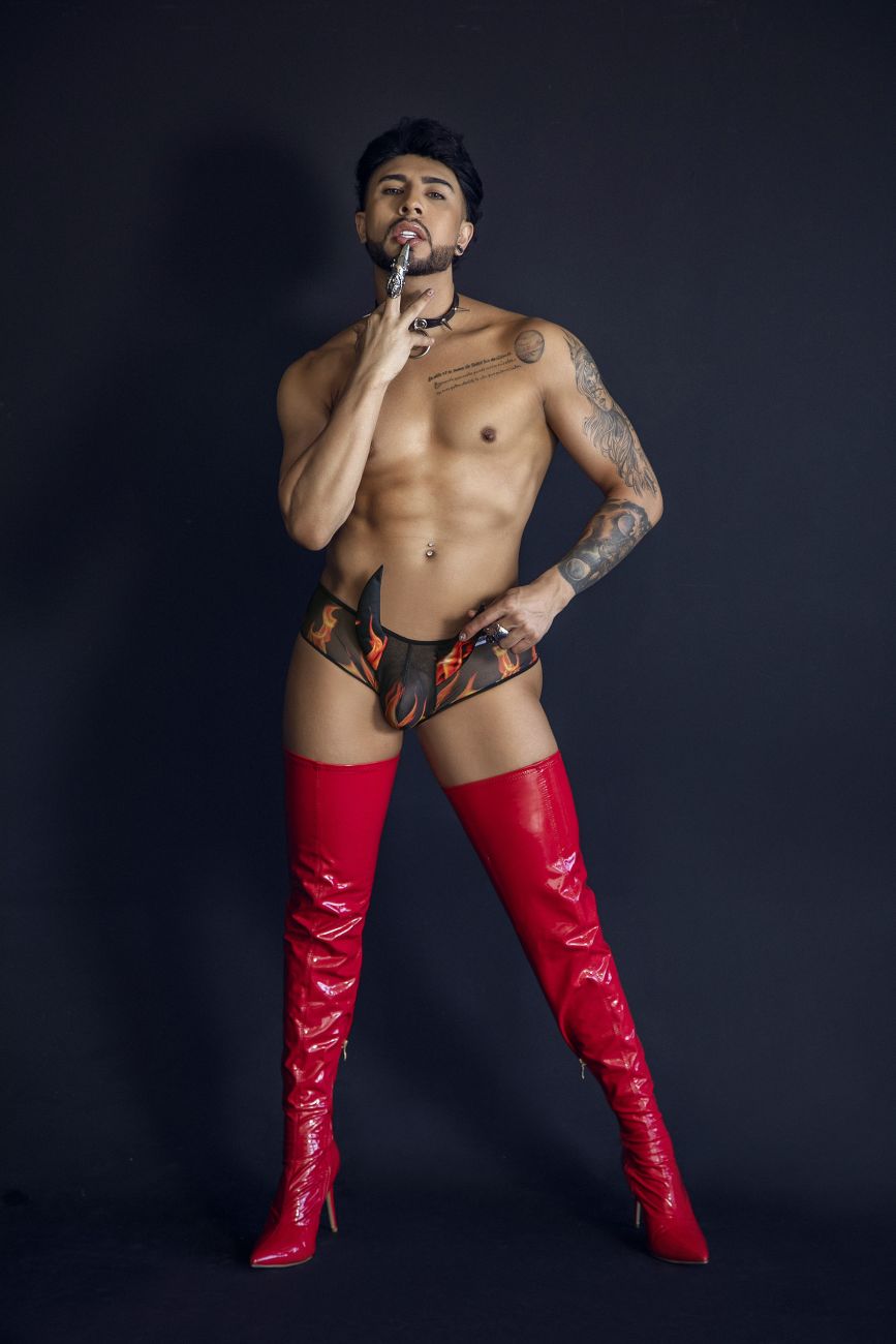 CandyMan 99917 Wicked Mens Devil Costume Trunks Black