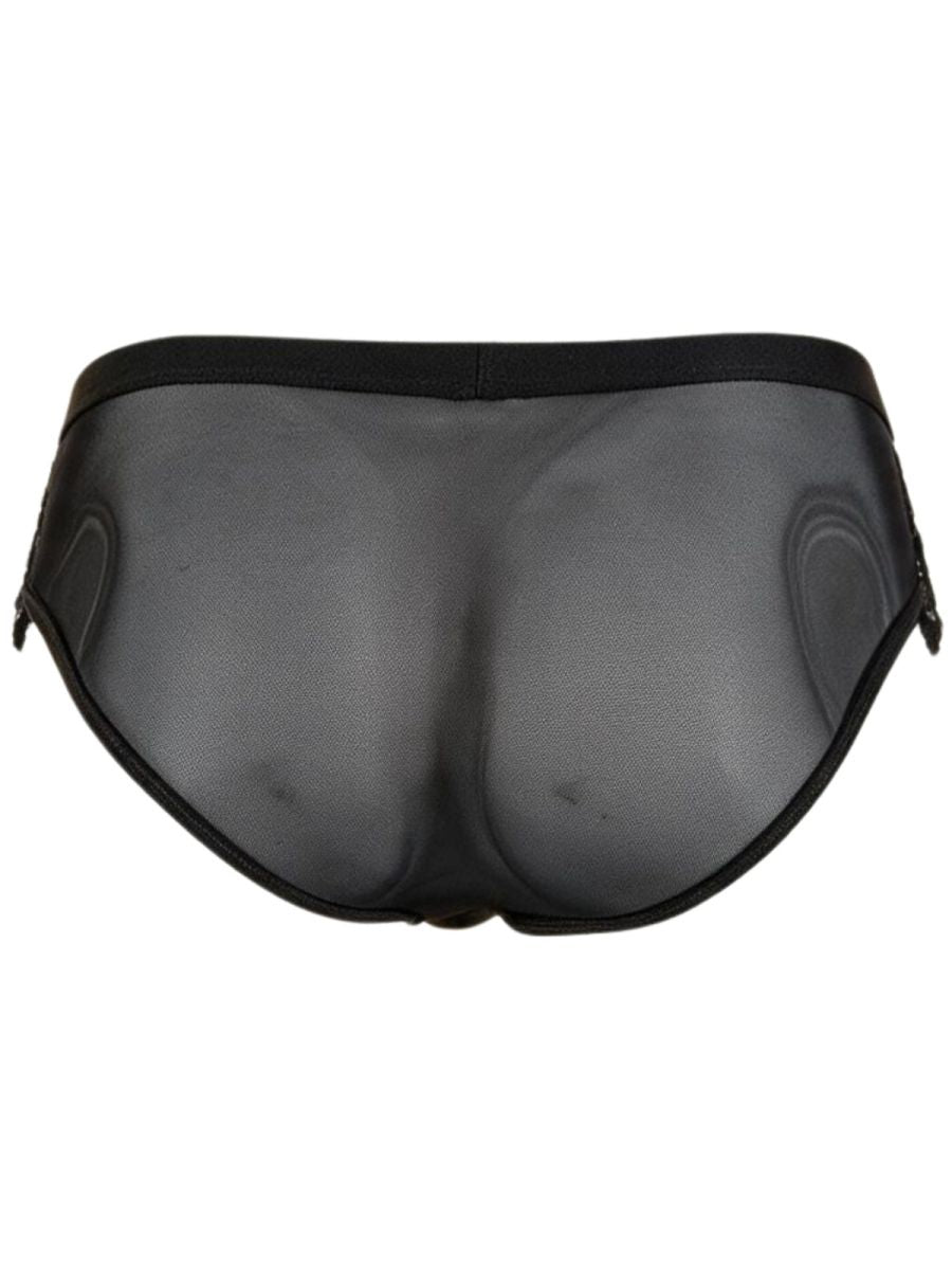 CandyMan 99970 Mens Captivating Sexy Mesh-Lace Briefs Black