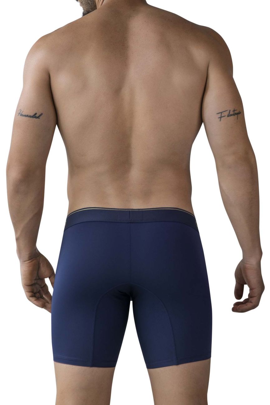 Clever 2027 Valladolid Mens Sleek Long Leg Boxer Briefs Dark Blue