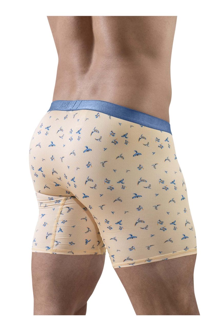 ErgoWear EW1775 SLK SE Male Comfortable Boxer Briefs Peach Birds