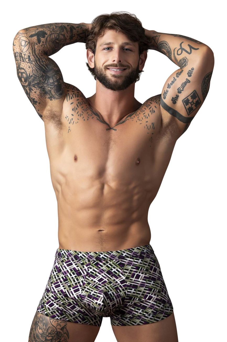 Male Power 148-303 Mens Gridlocked Strappy Back Short Printed