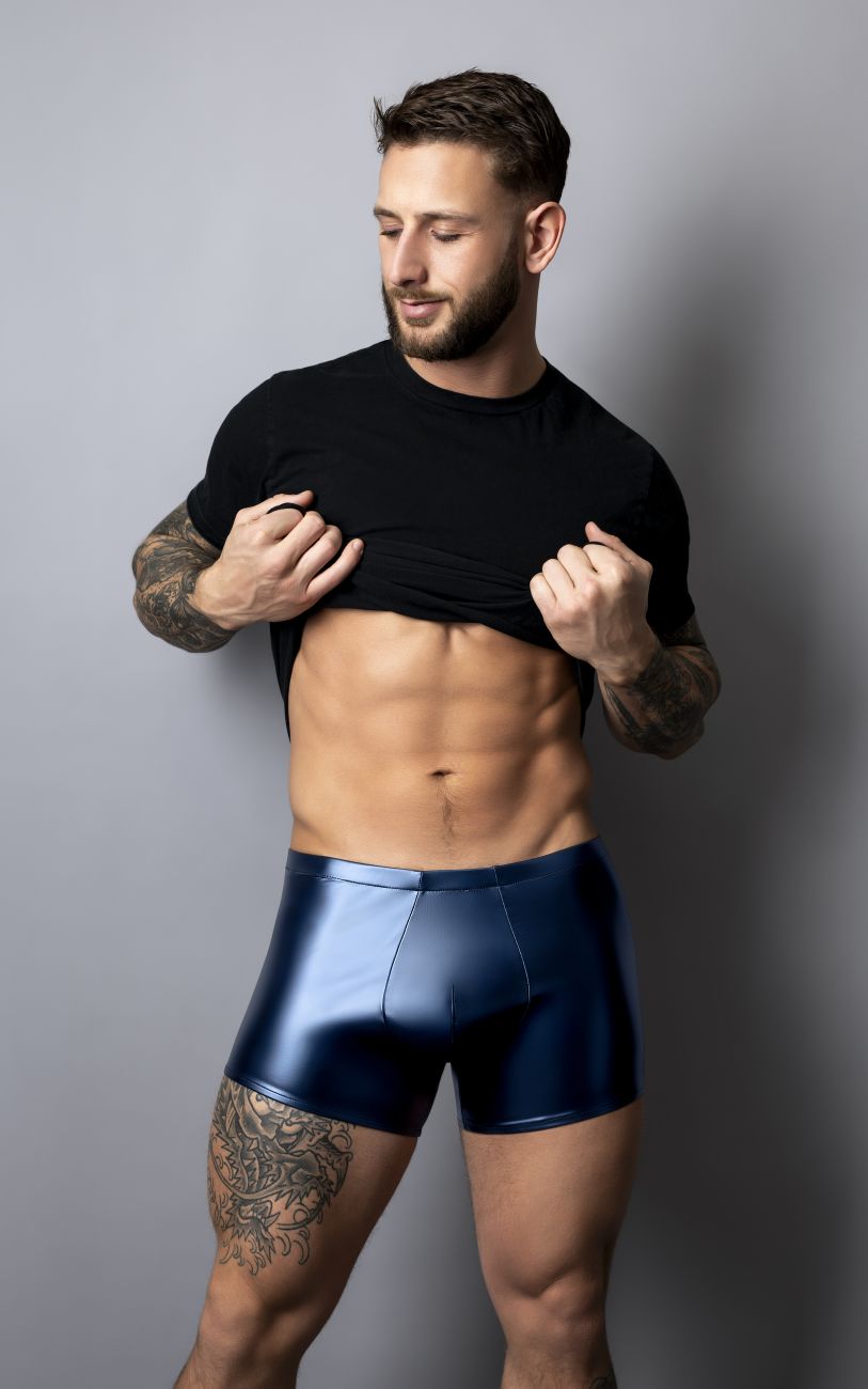 Male Power 153-301 Liquid Onyx 2.0 Male Wetlook Pouch Short Blue