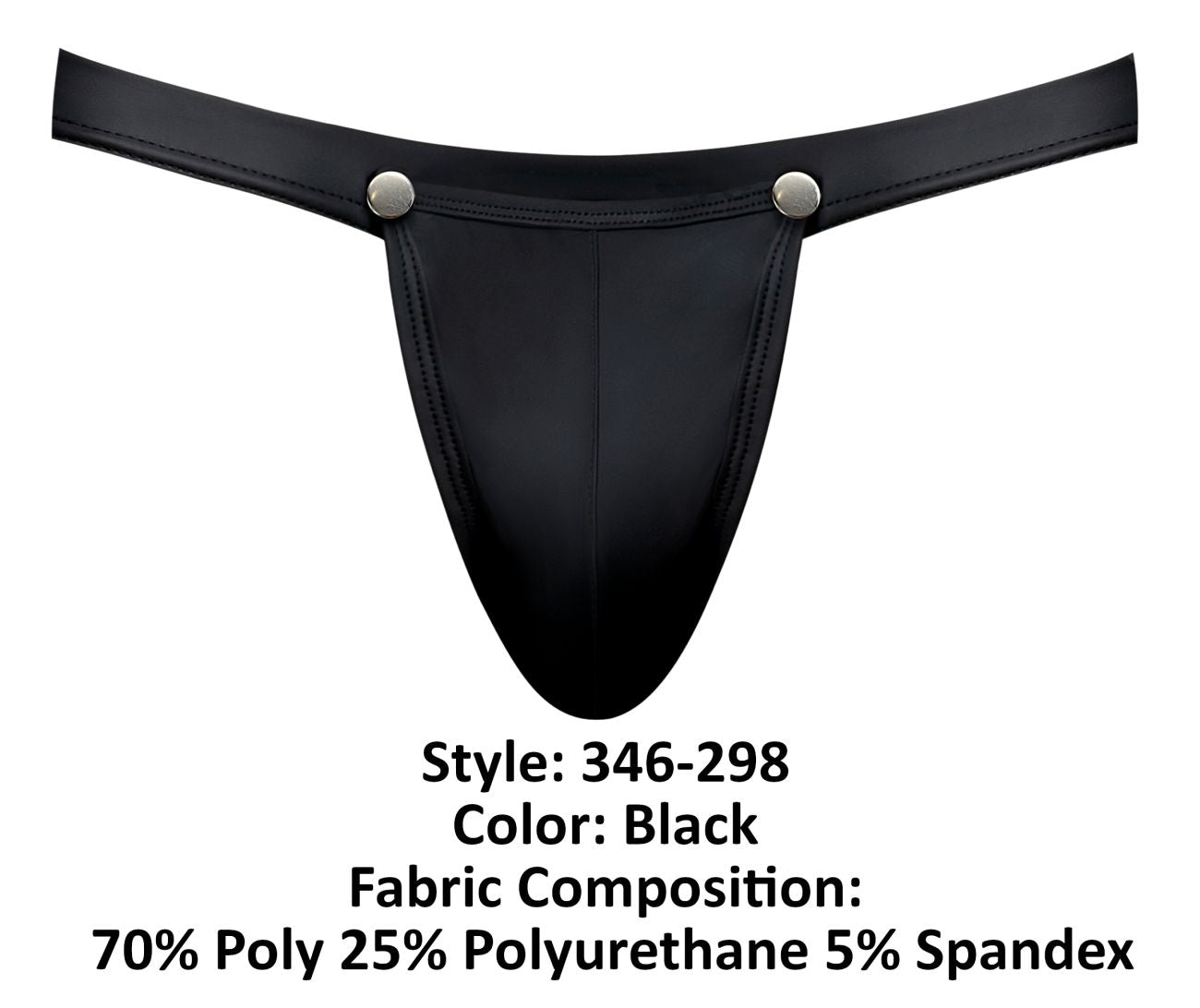 Male Power 346-298 Oh Snap Snap Off Front Jock Black