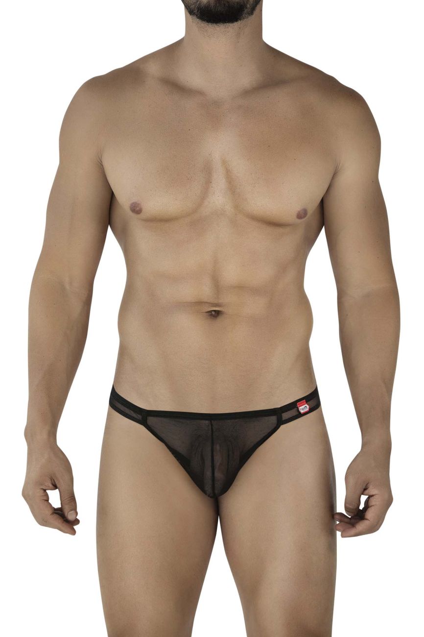 Pikante 2115 Amusing Mens Barely There Thongs Black