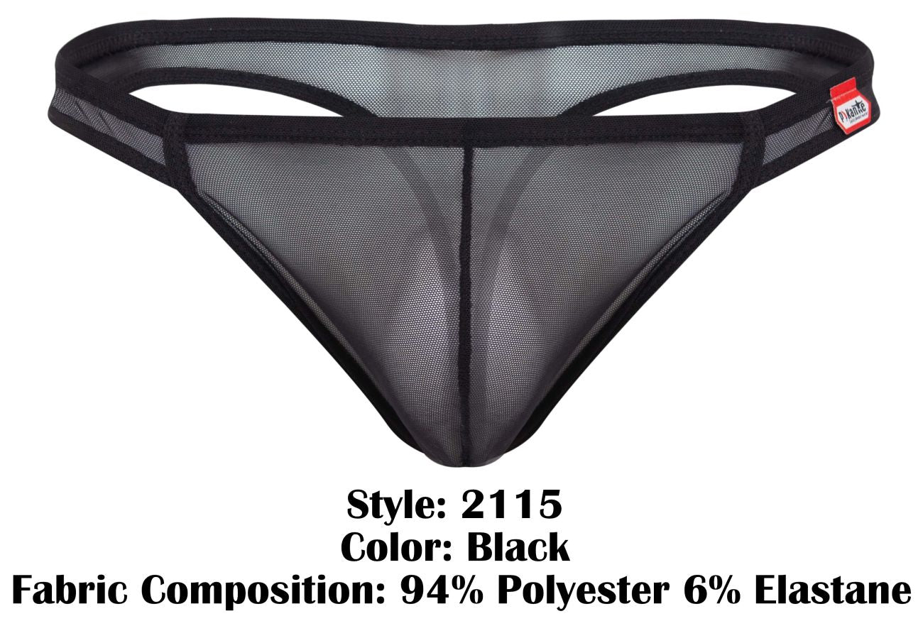 Pikante 2115 Amusing Mens Barely There Thongs Black