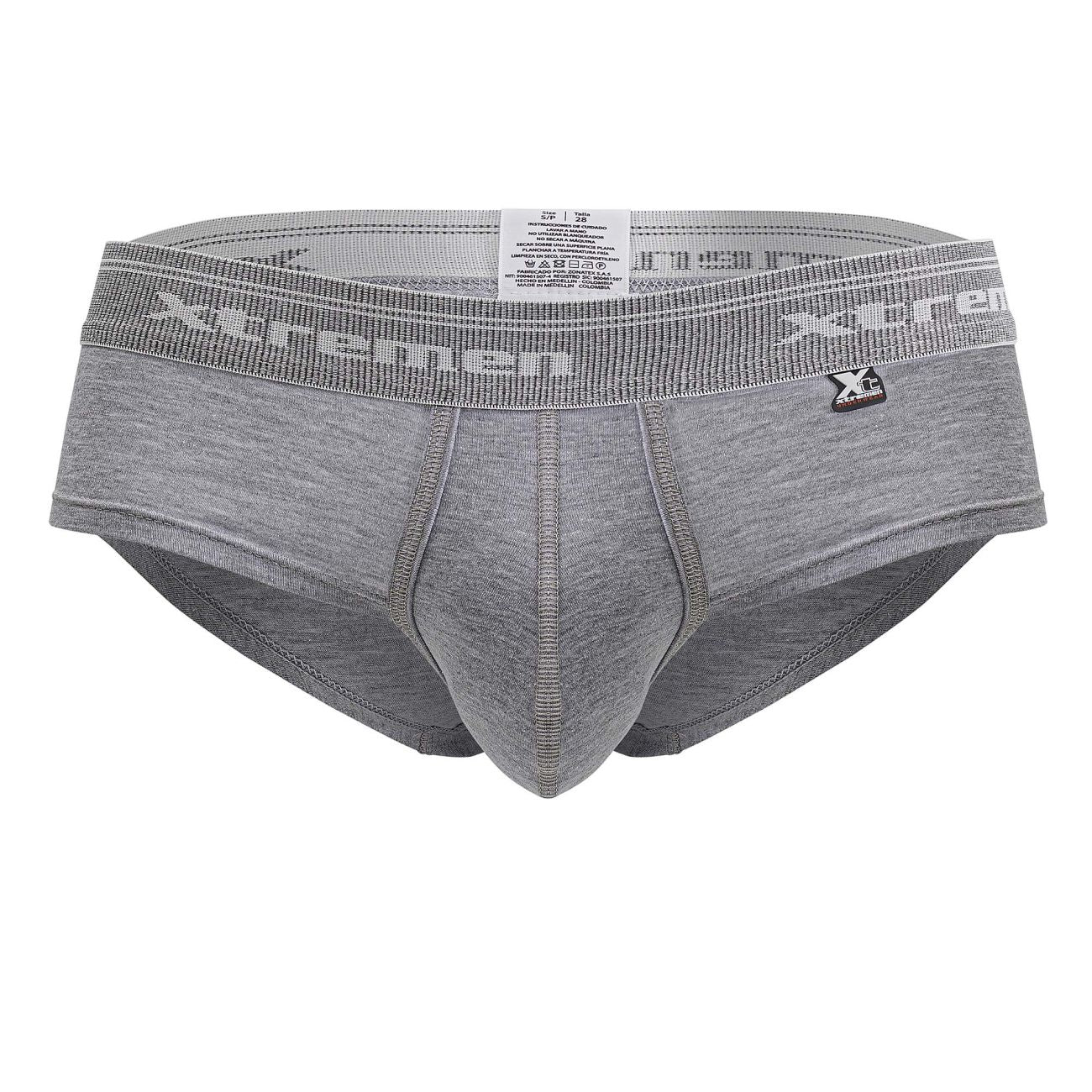 Xtremen 41315 Mens Cotton Blend Wide Side Briefs Jasper Gray