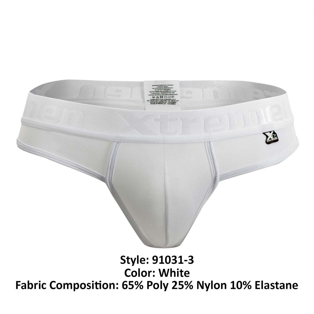 JCSTK - Xtremen 91031-3 3PK Piping Thongs White