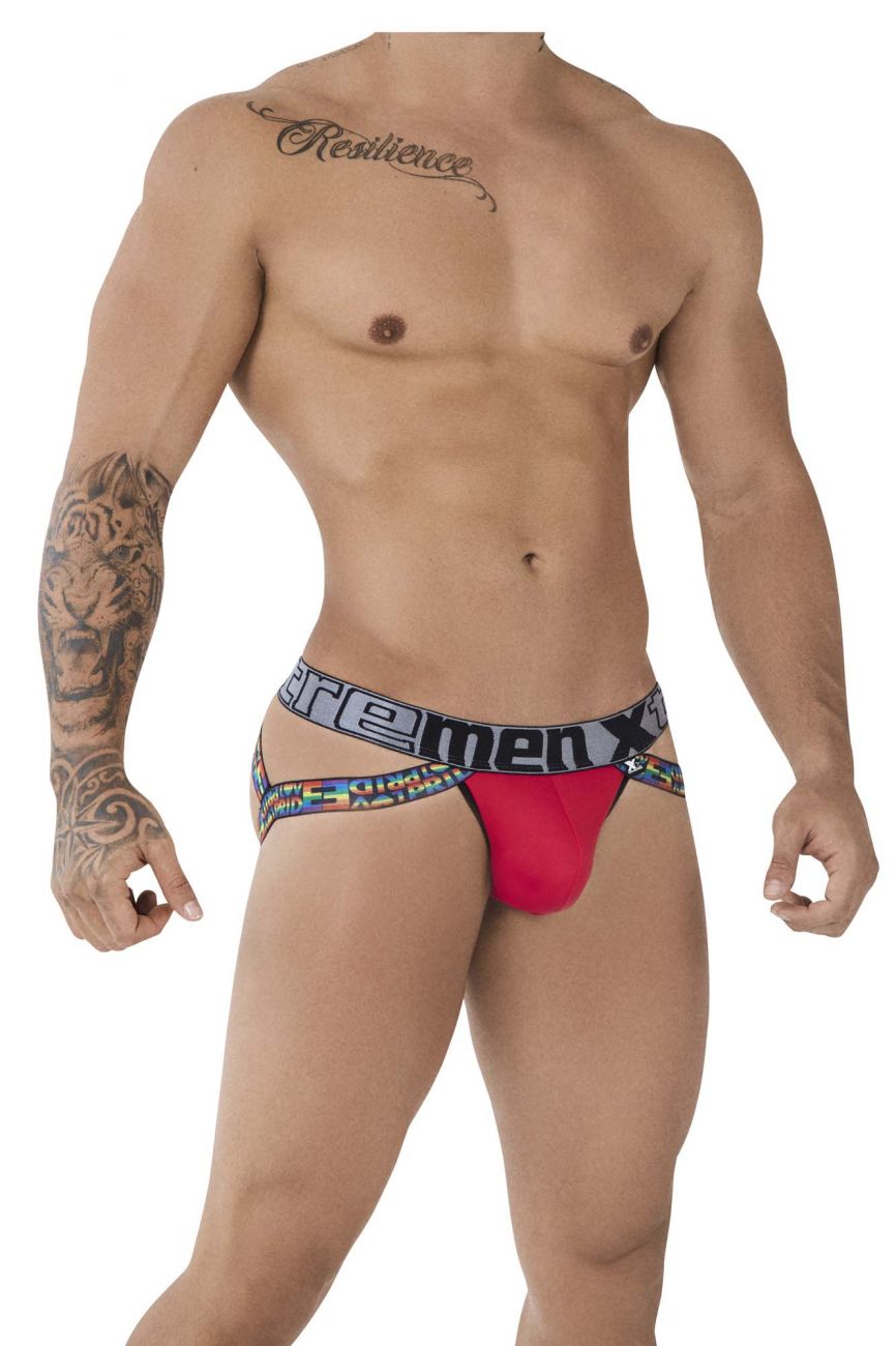 Xtremen 91084 Microfiber Pride Jockstrap Red
