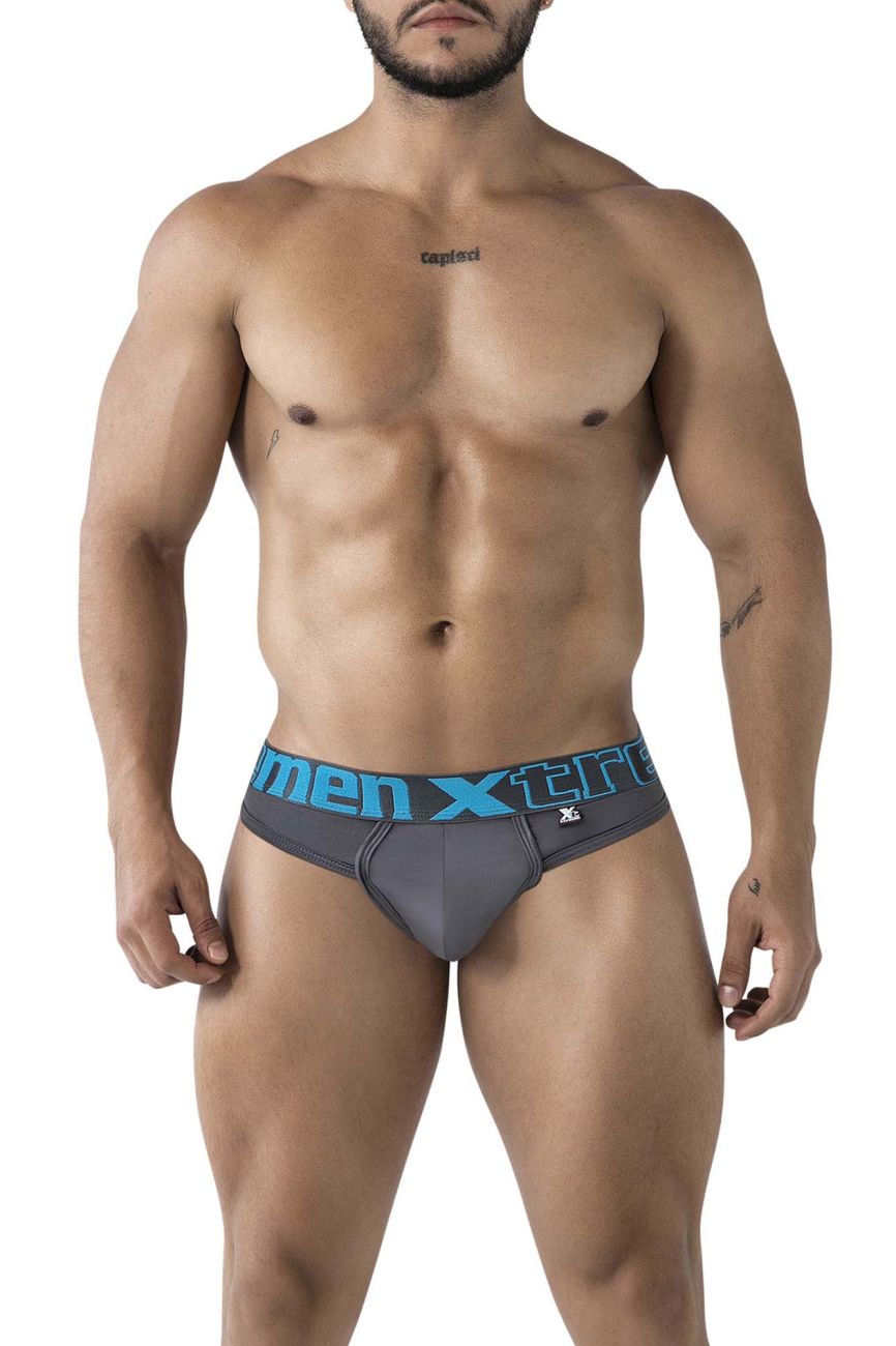Xtremen 91208B Microfiber Mens Thongs Gray