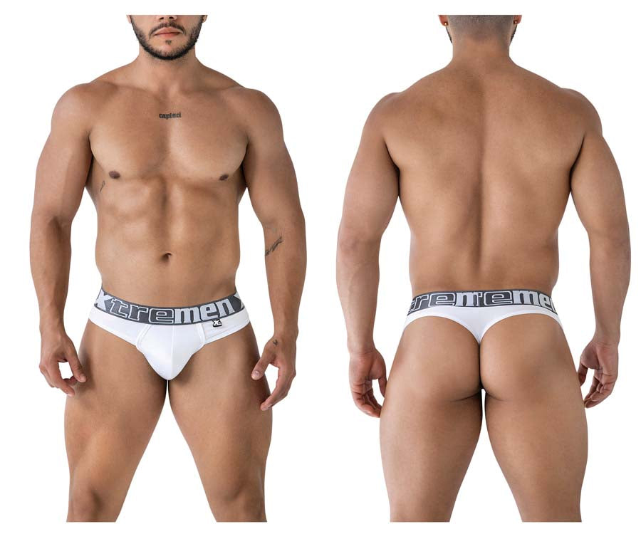 Xtremen 91208B Microfiber Mens Thongs White