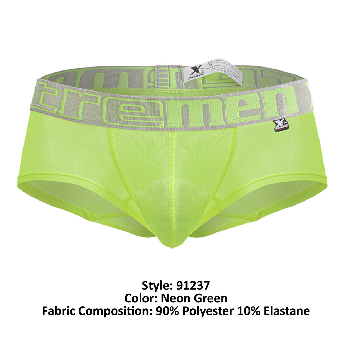 Xtremen 91237 Mens Sheer Microfiber Trunks Neon Green