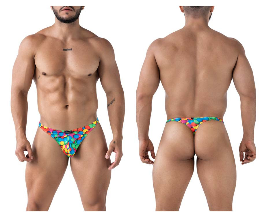 Xtremen 91247 Mens Printed Colourful Thongs Bubbles