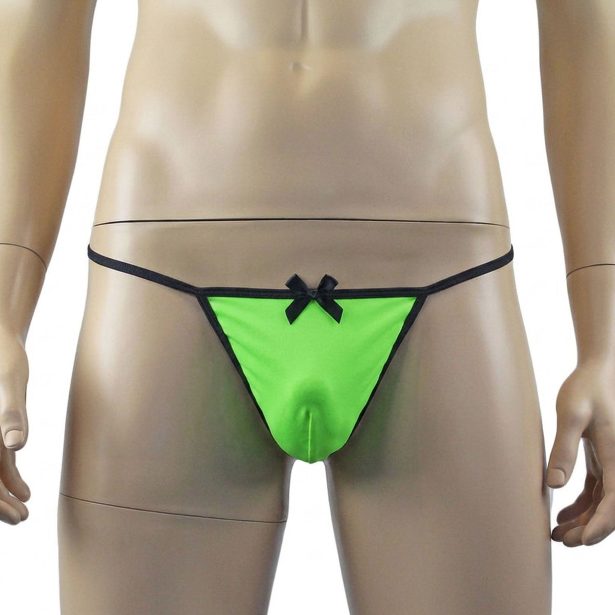 Mens Risque Camisole Mini Dress Chemise & G string Green & Black