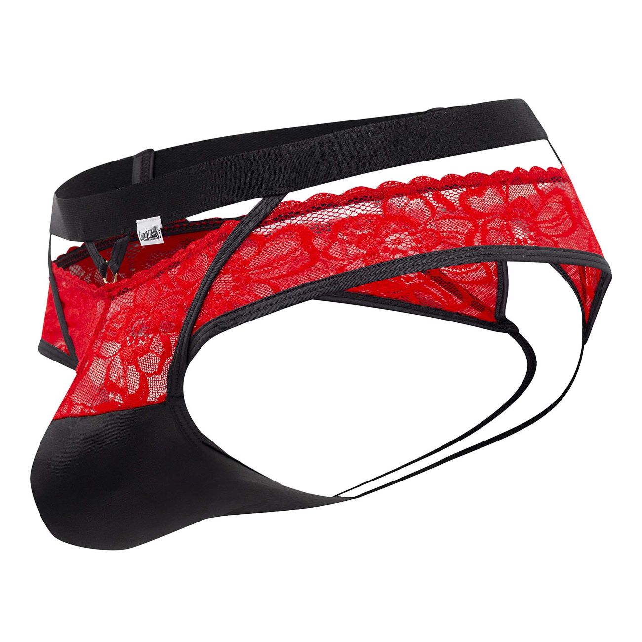 CandyMan 99627 Lace Jockstrap Red