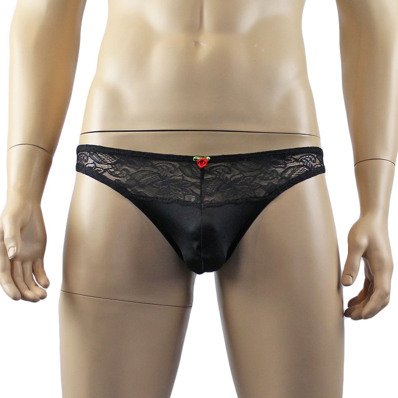 Male Lingerie Bra Top with V Lace front and Capri Bikini (black plus other colours)