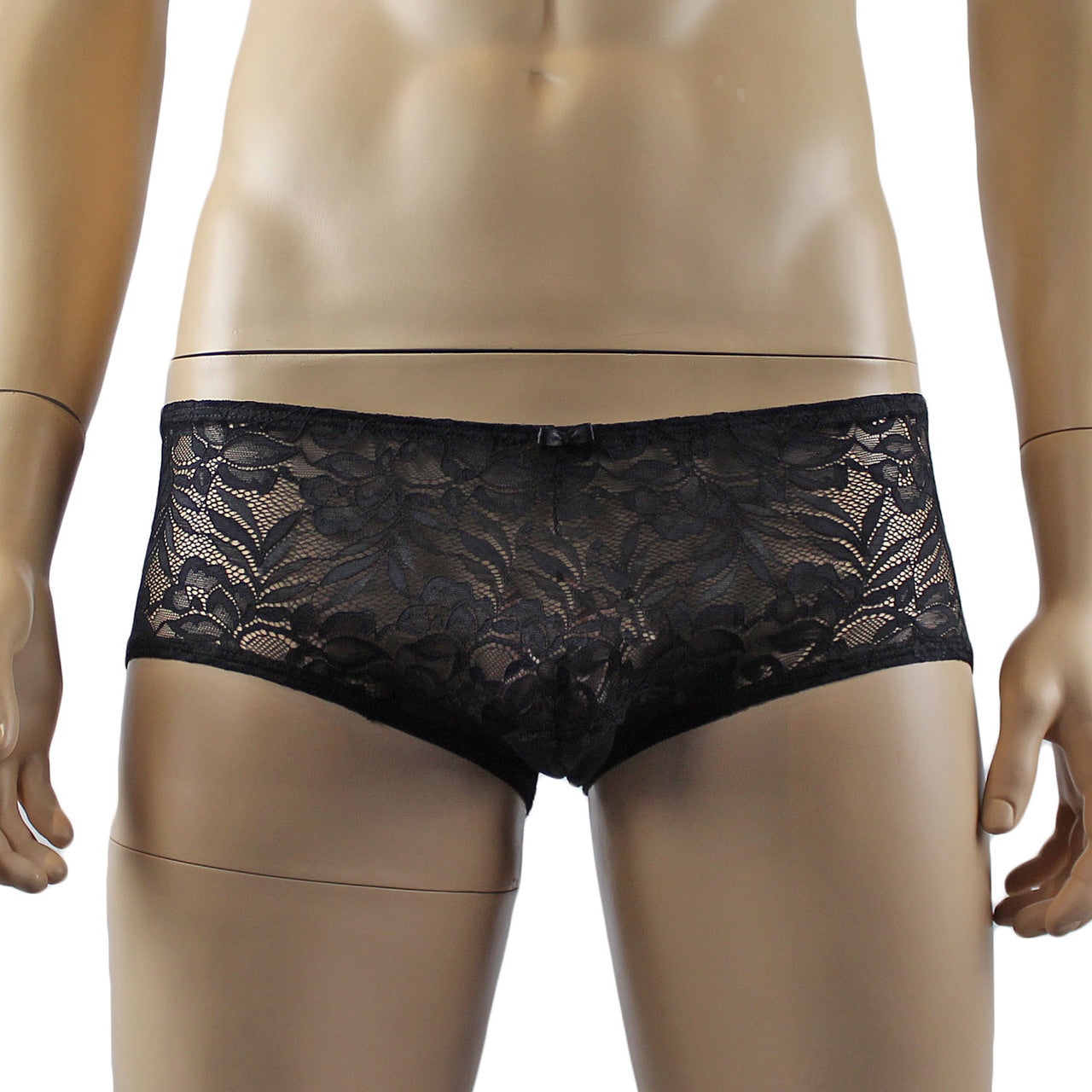 Mens Kristy Lingerie Lace Bra Top BR04G and Boxer Briefs Black