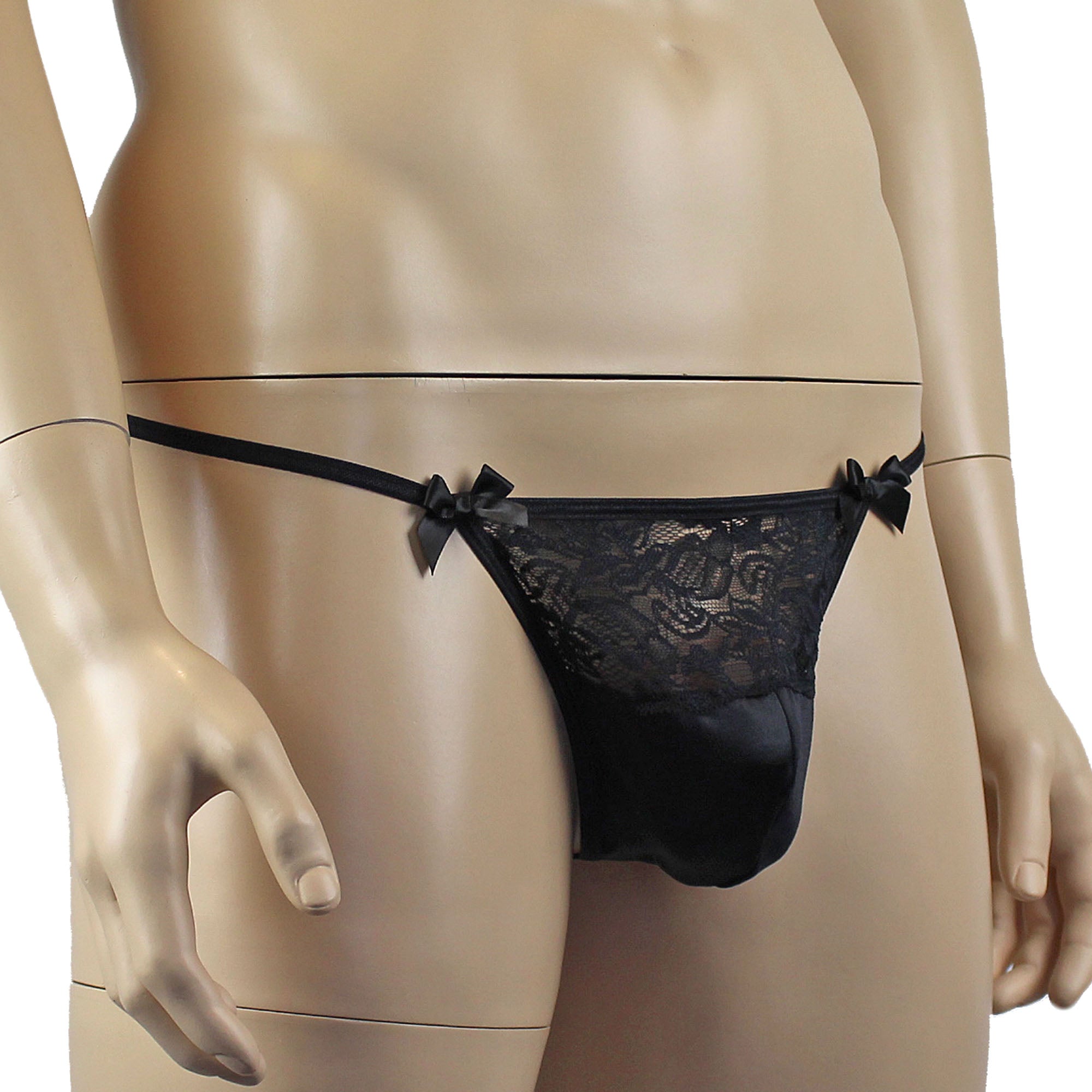 Male Romance Stretch Spandex Corset Camisole Top & G string for Lingerie Men Black or White
