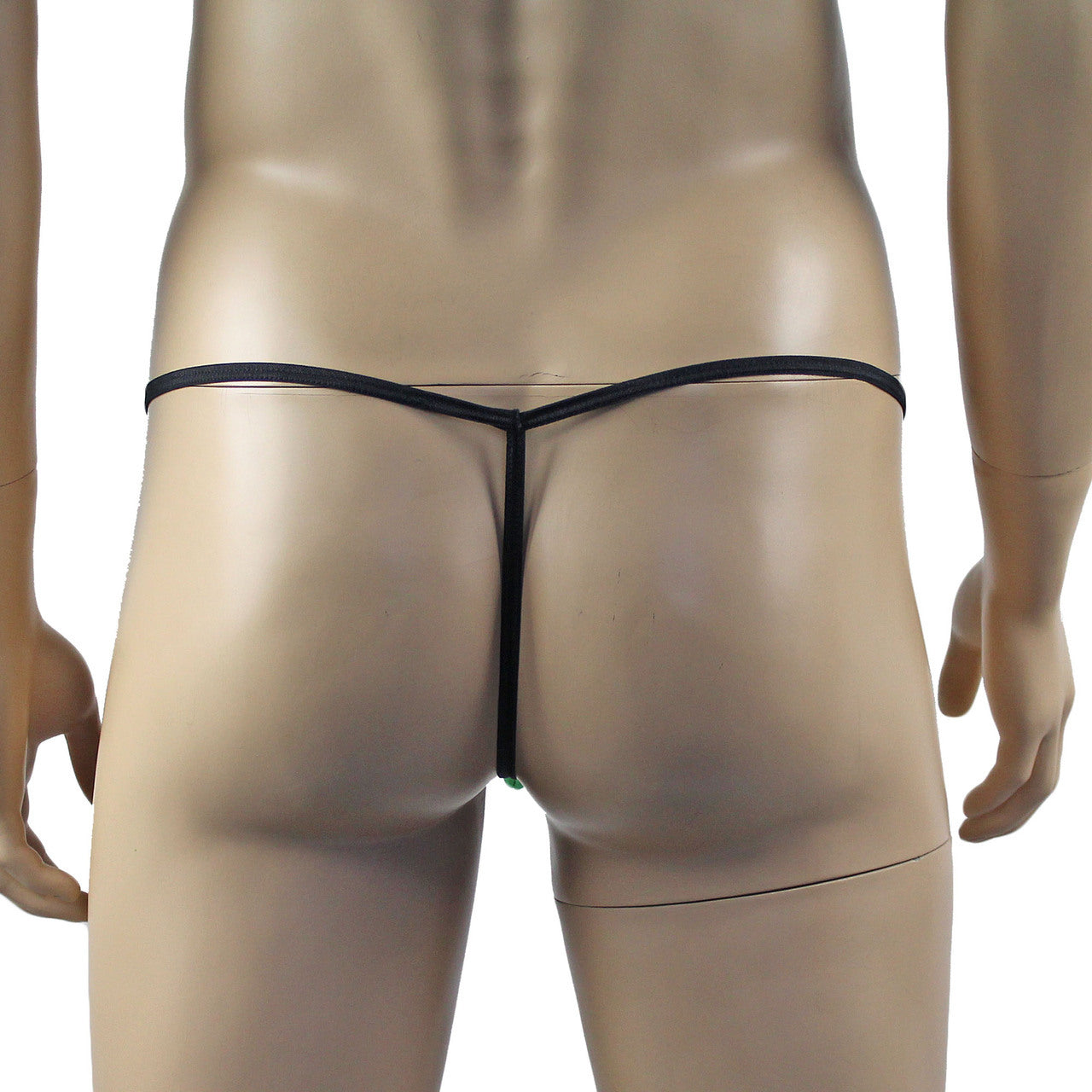 Mens Risque Stretch Spandex Pouch G string with Bow (green plus other colours)