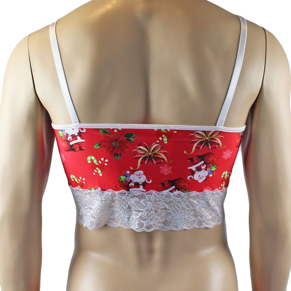Mens Christmas Santa Camisole Crop Top Lingerie