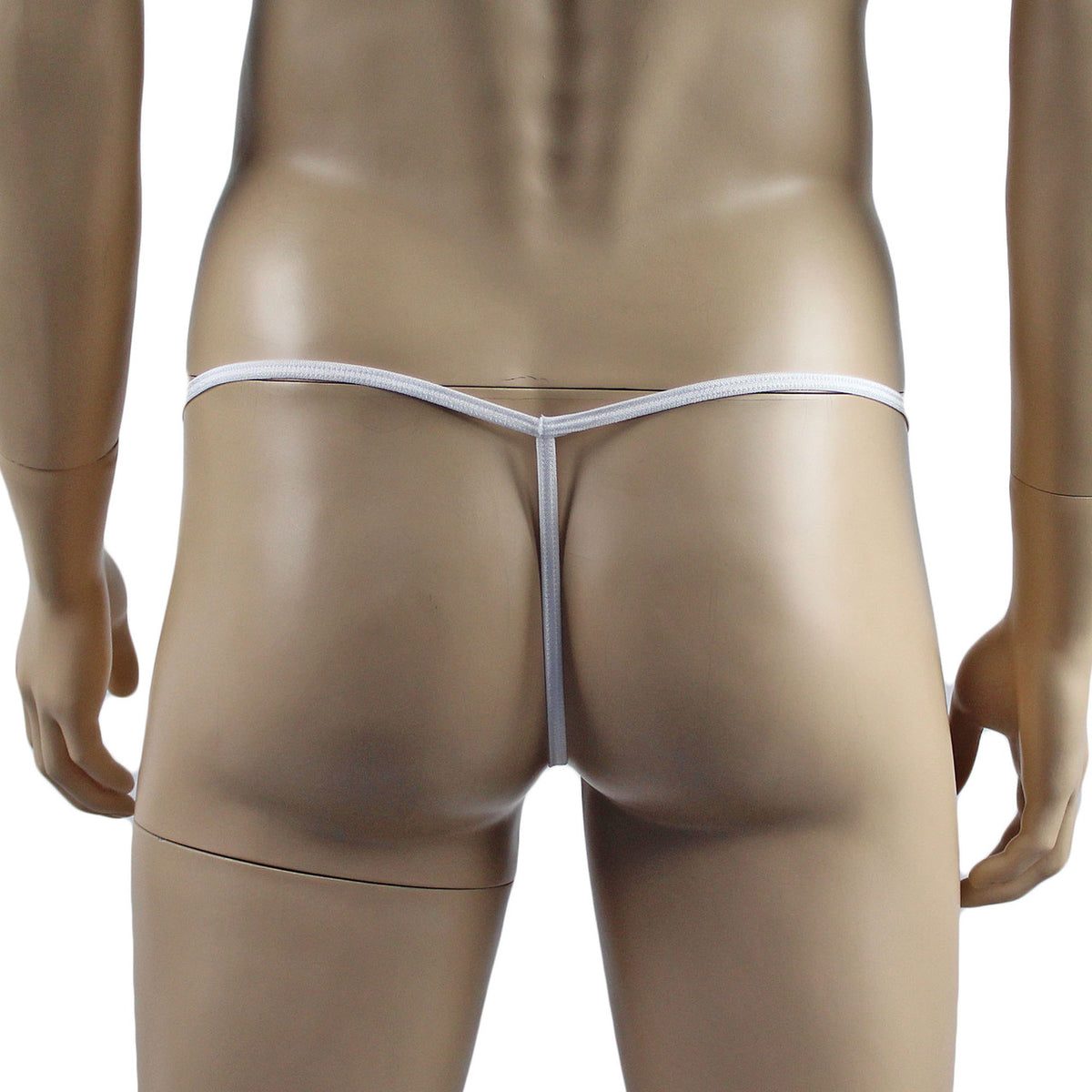 Mens Xmas Stretch Spandex Pouch G string with Bow & Santa Red and White