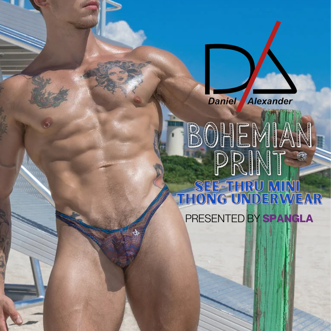 See-through Bohemian Print Thong Underwear by Daniel Alexander is a Definite Head Turner!