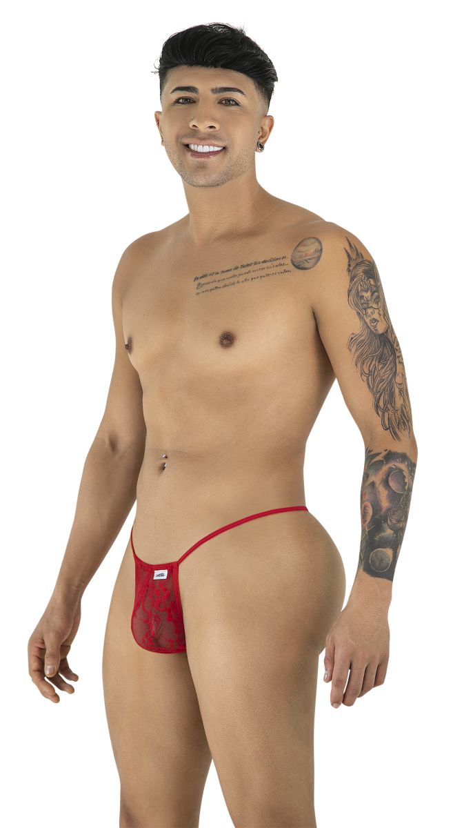 CandyMan 9586 Mens Sexy G-string Thong Red Lace