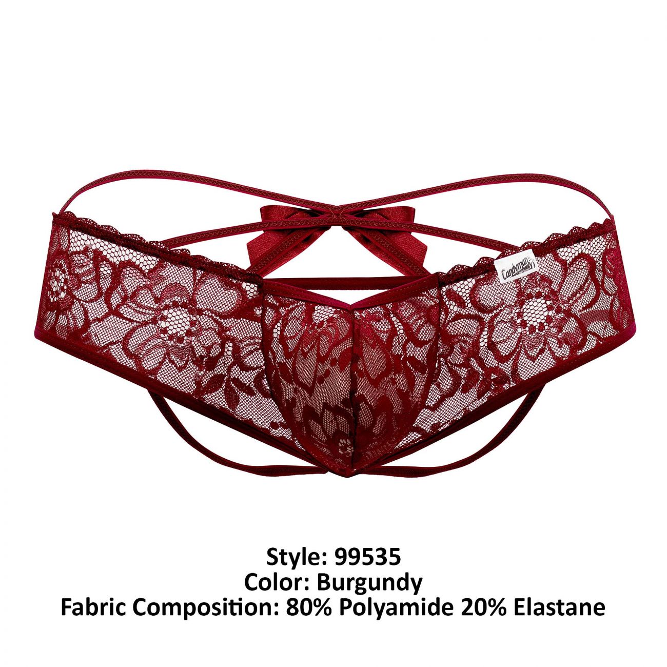 CandyMan 99535 Bow Jockstrap Burgundy