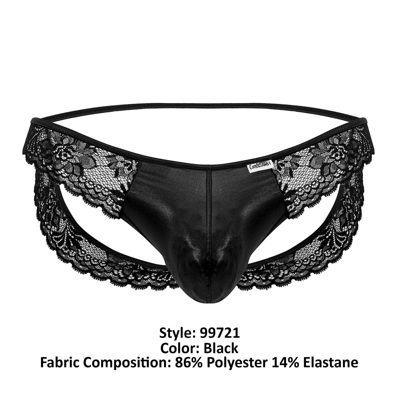 CandyMan 99721 Lace Jockstrap Black