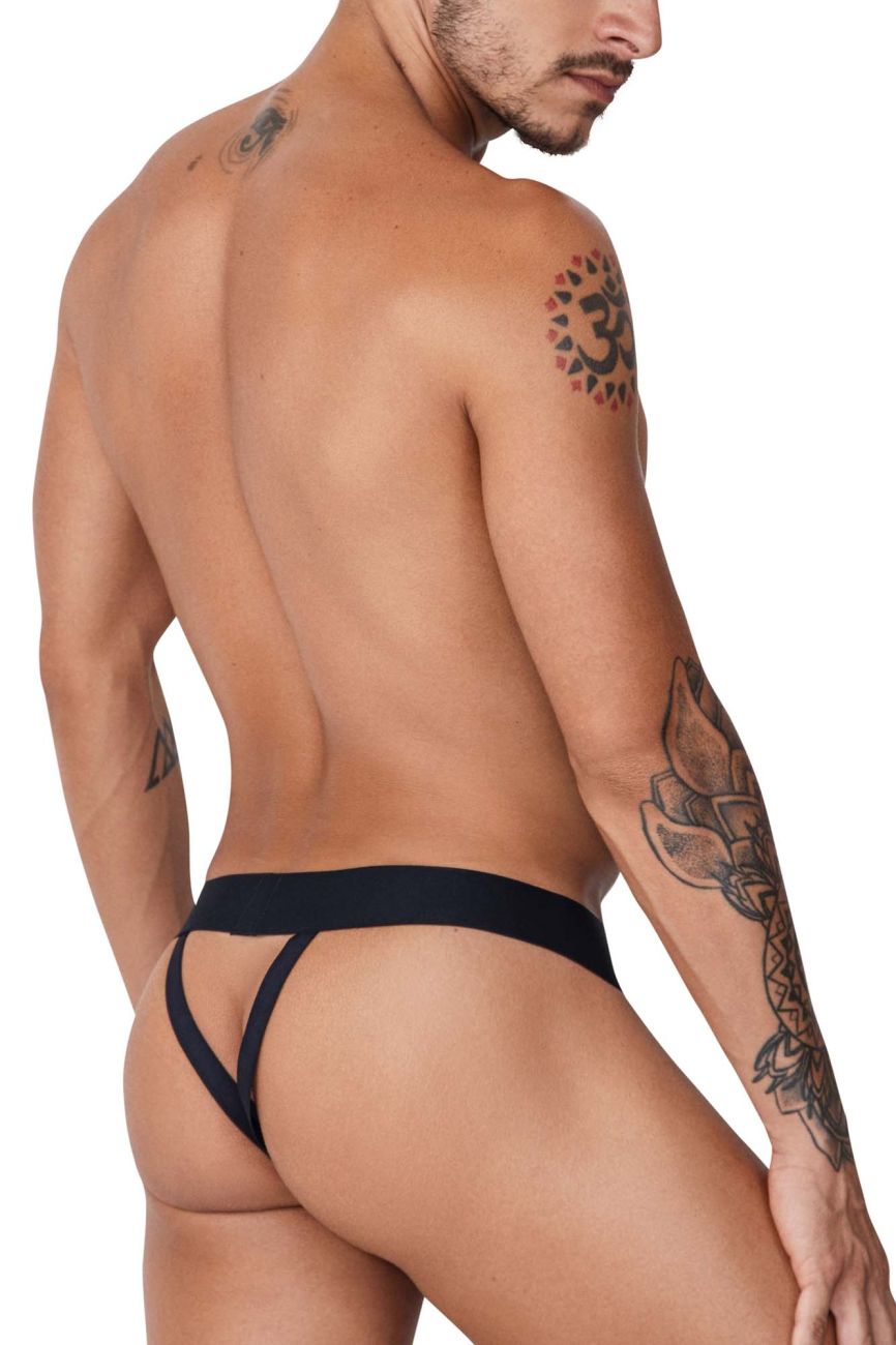 CandyMan 99755 Fringe Open Front Thongs Black