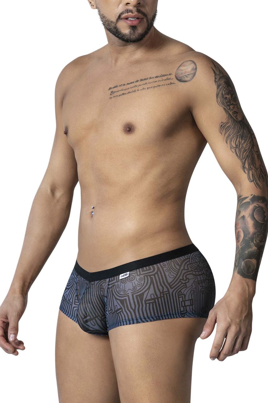 CandyMan 99873 Mens Breathable Mesh Trunks Gray-Black