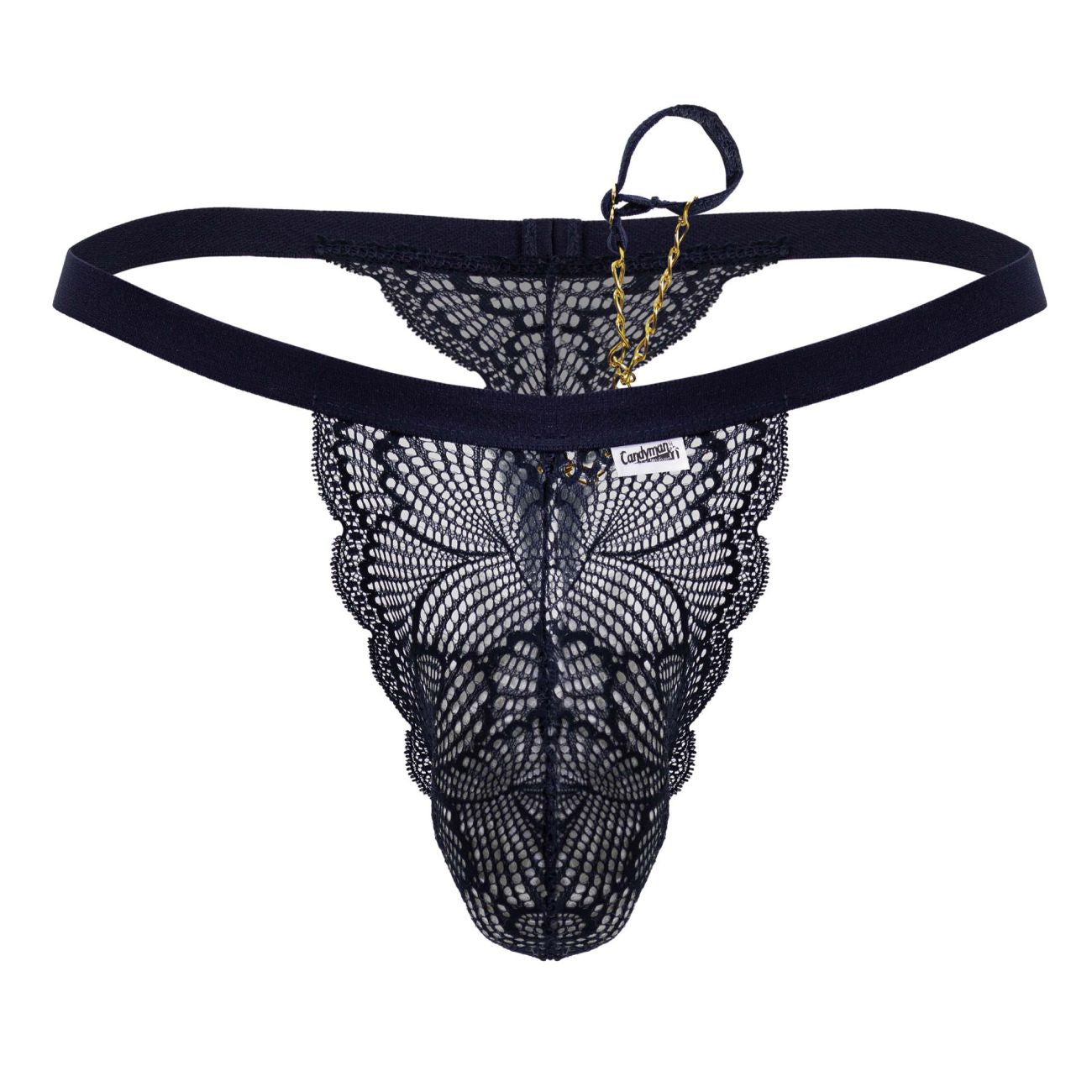 CandyMan 99915 Mens Sexy Lace Thongs Navy