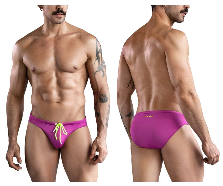 Clever 1735 Vivo  Mens Stretch Swim Briefs Grape