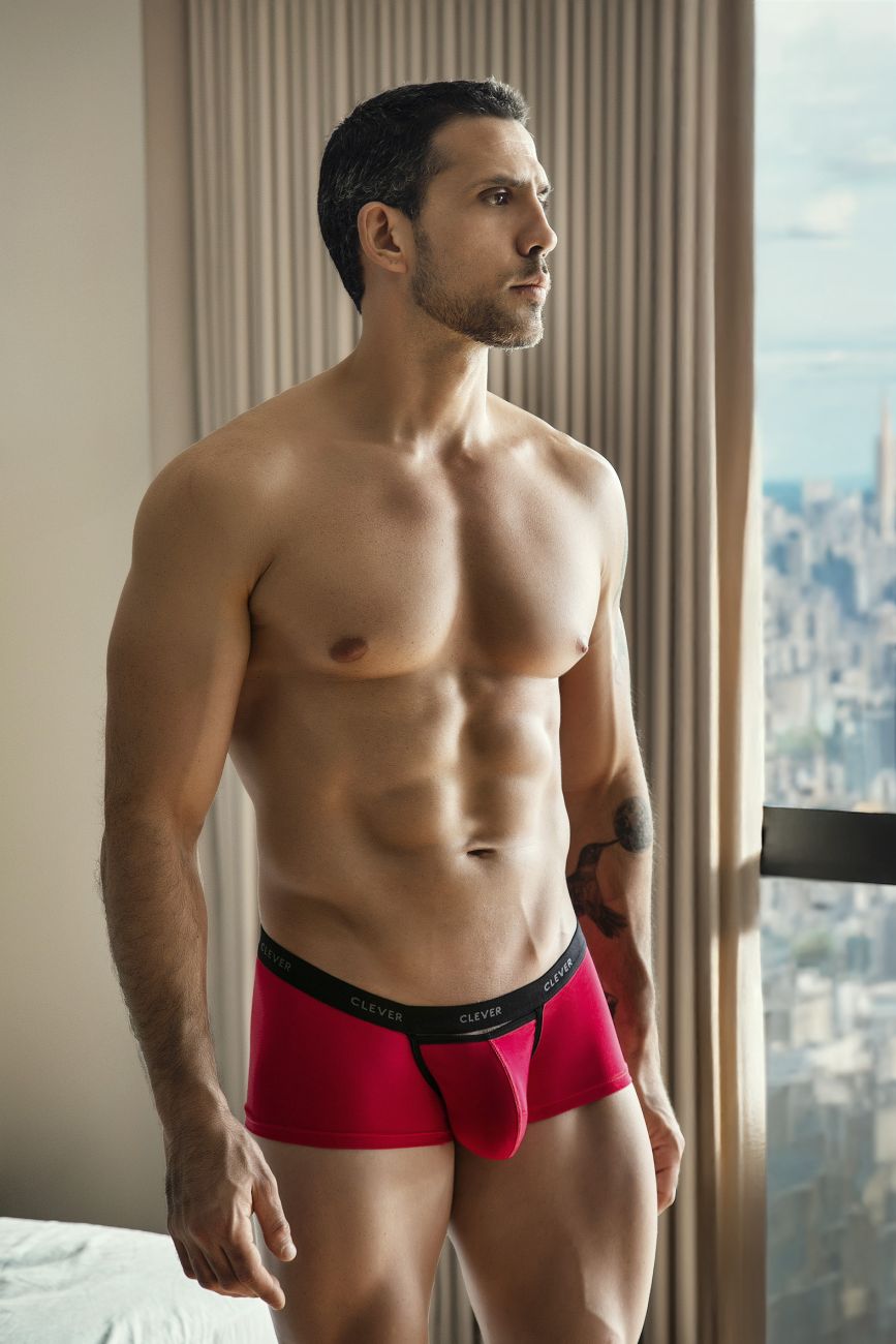 Clever 1866  Mens Tokio Cut Out Front Trunks Red