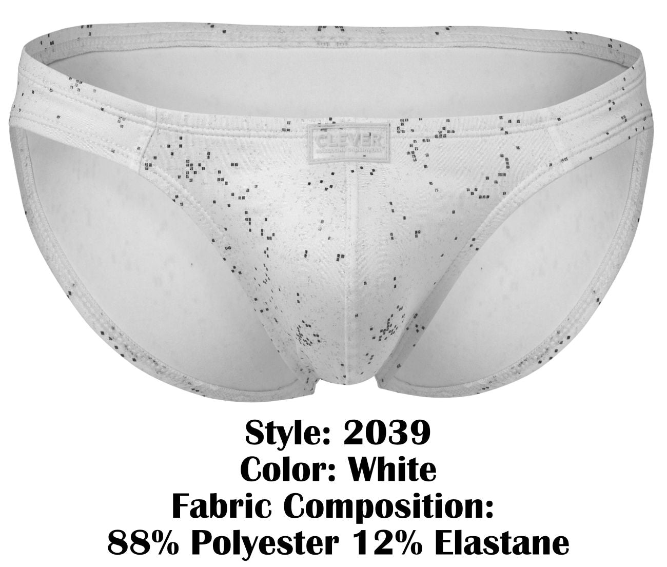 Clever 2039 Galaxy Mens Glitter Bikini Briefs White