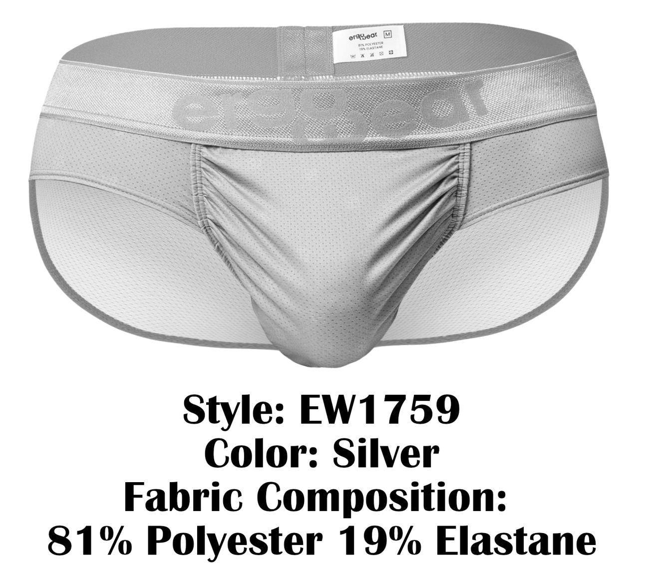 ErgoWear EW1759 FEEL SE Mens Sleek Briefs Silver